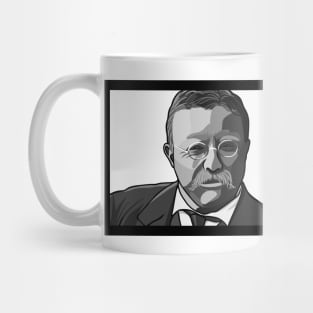 TR: Black & White President Roosevelt Portrait Mug